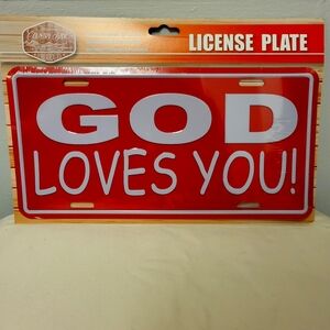 God Loves You Decorative License Plate (Indoor/Outdoor Use)